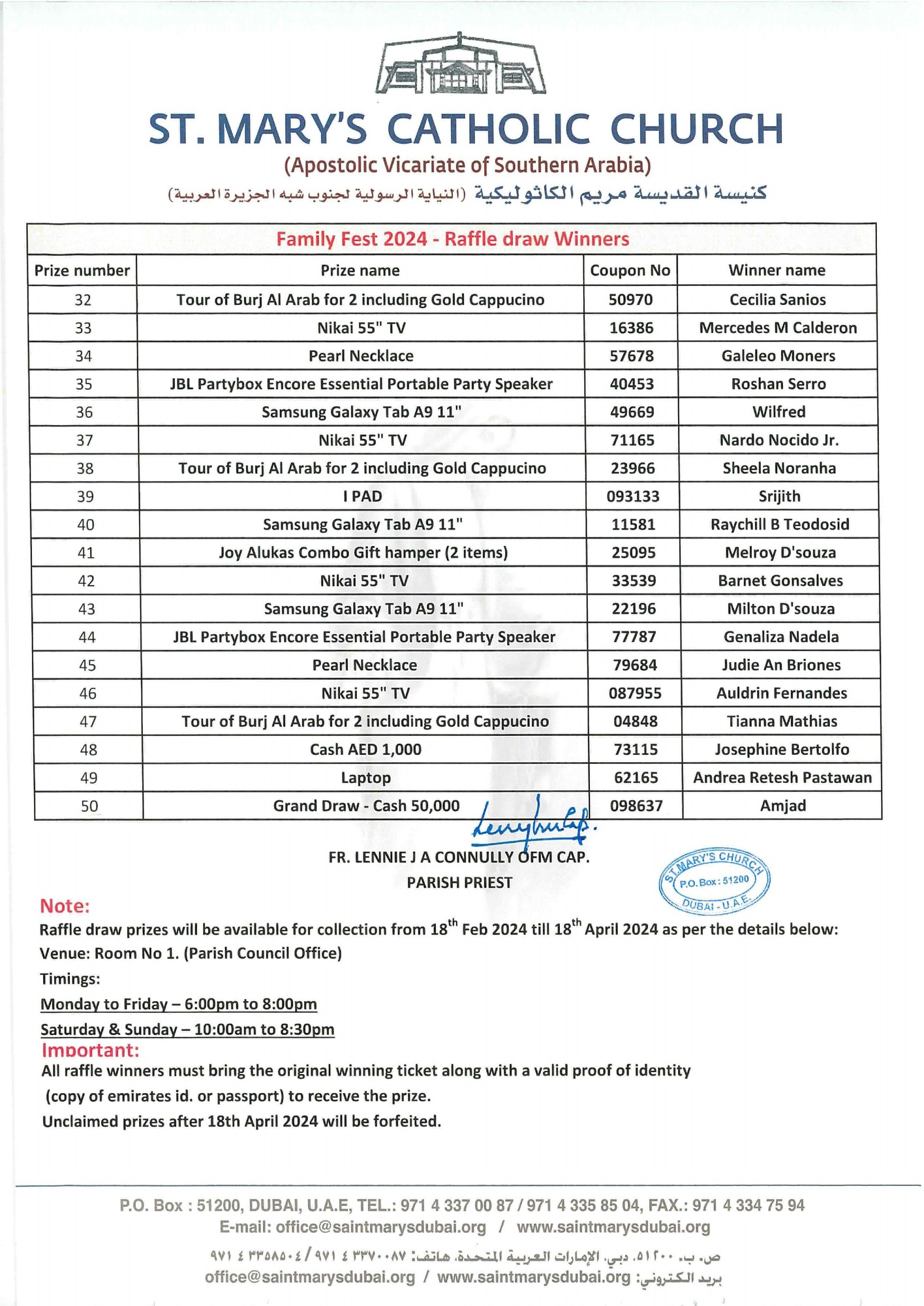 Family Fest St. Mary's Catholic Church Dubai, UAE